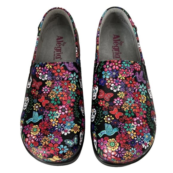 Alegria Shoes - Alegria Women's Shoes Size 37 US 7 Floral Sugar Skull Ofrenda Kel-7574 Clogs